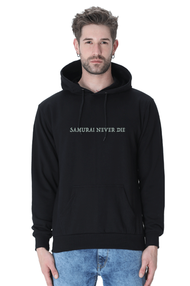 "SAMURAI NEVER DIE" ANCIENT CAT INSPIRED HOODED SWEATSHIRT HOODIE