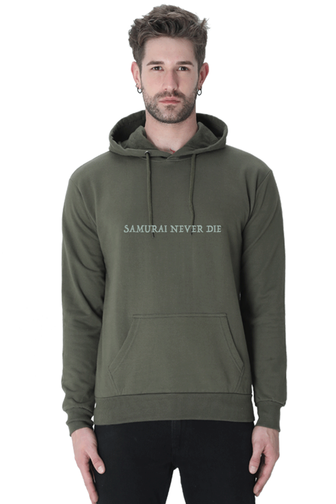 "SAMURAI NEVER DIE" ANCIENT CAT INSPIRED HOODED SWEATSHIRT HOODIE